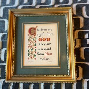 Limited Edition Framed Print 𝕸𝖆𝖓𝖚𝖘𝖈𝖝𝖎𝖕𝖙𝖚𝖗𝖊𝖘 “Children are a gift from GOD”